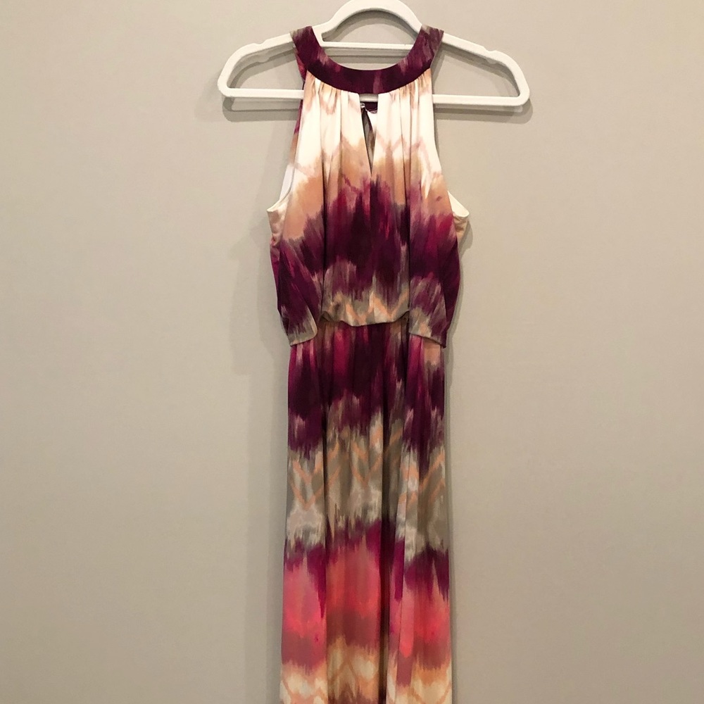 Chevron Watercolor Maxi Dress